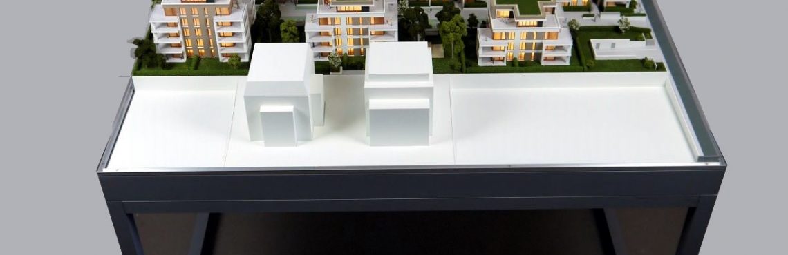 Presentation model in Frankfurt for architectural model making, presentation and project communication