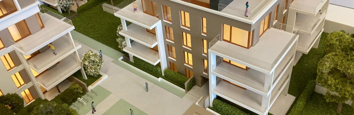 Real estate sales model for architectural model making, presentation and project communication