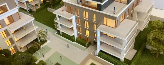 Real estate sales model for architectural model making, presentation and project communication