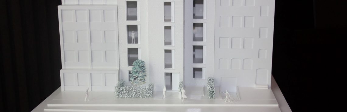 White architectural model for architectural model making, presentation and project communication