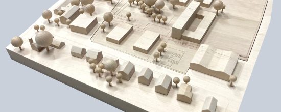 Wooden architectural model 1:500 for architectural model making, presentation and project communication