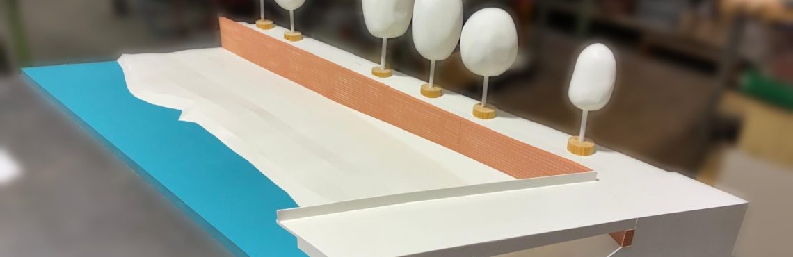 Bridge model 1:75 for architectural model making, presentation and project communication