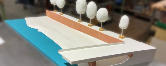 Bridge model 1:75 for architectural model making, presentation and project communication