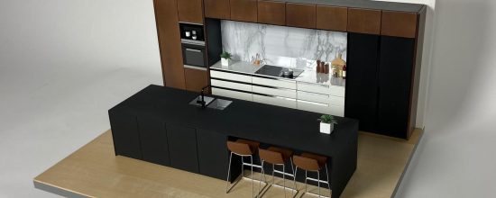 Interior model for architectural model making, presentation and project communication